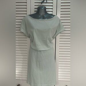 Hard Tail Forever aquamarine/light mint boatneck  dress size Large